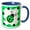 Blue/White, variant on 3drose, Love Bugs Green Ladybug with Hearts, 11oz Two-tone Black Mug