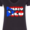 thumbnail image 4 of Inktastic Puerto Rico Flag in Text Women's V-Neck T-Shirt, 4 of 5