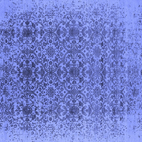 Ahgly Company Indoor Square Oriental Blue Industrial Area Rugs, 3' Square