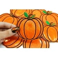 thumbnail image 2 of Orange Holographic Pumpkin Embroidered Iron on Patch, 2 of 10