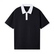 Golf Polos for Men Tall Quick Dry Classic Golf Polo Collared Shirts Classic Fit Summer Casual Casual Work Shirt,Black,XXXL