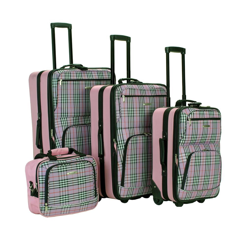 plaid luggage sets