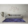 thumbnail image 3 of Ahgly Company Indoor Rectangle Checkered Blue Modern Area Rugs, 8' x 10', 3 of 4