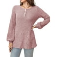 thumbnail image 2 of Fantaslook Henley Long Sleeve Shirts for Women Casual Tunic Tops Fall Dressy Blouses Lightweight Pullover, 2 of 7