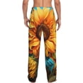 thumbnail image 3 of Daiia Deep Yellow Colorful Sunflower Men's Sleep Pant with Pockets and Drawstring,Pajama Pants-Large, 3 of 9