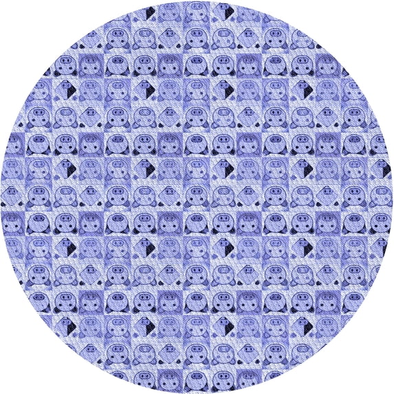Ahgly Company Machine Washable Indoor Square Transitional Periwinkle Purple Area Rugs, 3' Square
