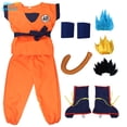 thumbnail image 2 of Trajes De Halloween Para Adultos Son Goku Cosplay Disfraz De Anime Superhéroes Mono De Pelo Negro Vestir, 2 of 4
