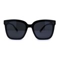thumbnail image 3 of Womens Oversize Inset Lens Horn Rim Hipster Sunglasses All Black, 3 of 4
