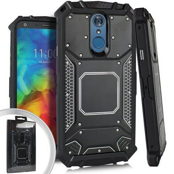 GSA Screw Metal Jacket Hybrid Case For LG Q7 Plus Q7 Black
