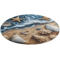thumbnail image 4 of Beach Seashell Starfish Round Small Area Rug, Print Non Slip Washable Floor Mat, Soft Throw Rug for Living Room, Powder Room Entryway, Bathroom, Bedside, 4 of 6