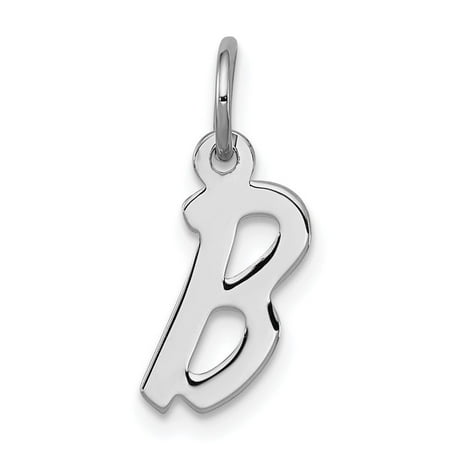 Diamond2Deal 925 Sterling Silver Rhodium-Plated Letter B Initial Charm Pendant for Women
