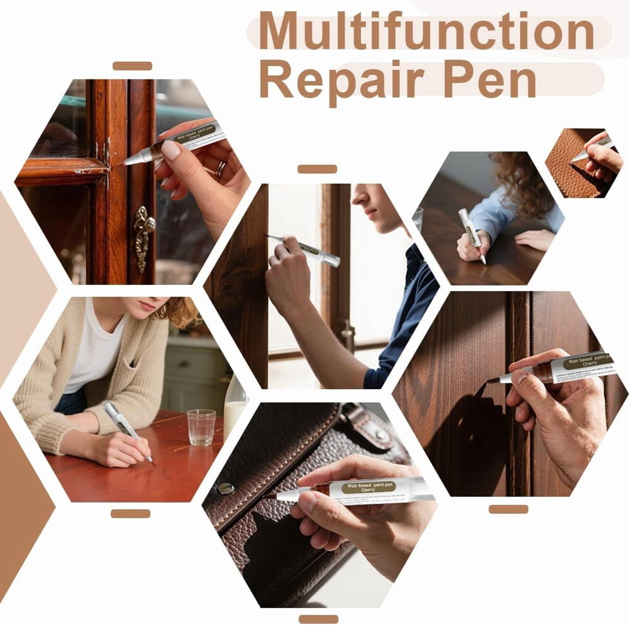 Wooden Furniture Floor Scratch Repair Kit 3 Color Wood Markers for Stains Scratches Floors Tables Desks Carpenters Bedposts Touch Ups and Cover Ups