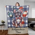 thumbnail image 3 of Patriotic French Bulldog 4th of July Independence Paws Cozy Fleece Blanket Dog Lover Gifts Warm Soft Throw Blanket - 02010, 3 of 5