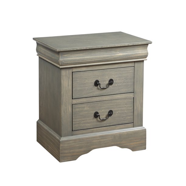 Acme Furniture Louis Phillipe Iii 2 Drawer Nightstand Antique Gray Walmart Com Walmart Com