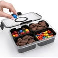 thumbnail image 2 of Neighborly Nook Snackle Box Container with Lid- Travel Charcuterie Box with Handle - Organizer for Candy, Fruit, Nuts, Veggies, Snacks, Beach Essentials, Portable Lunch Box (Black, Small), 2 of 7