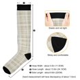 thumbnail image 3 of Haosy Compression Socks for Men Women Knee High Running Socks for Nurse Hiking Recovery Travel Athletic 2 Pairs Beige and White Plaid, 3 of 9