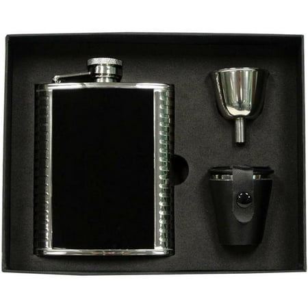 

Visol VSET27-6020 6 oz Astaire Stainless Steel Deluxe Flask Gift Set Black