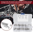 thumbnail image 1 of Kit surtido de 230 tornillos y tuercas de cabeza plana de acero inoxidable M2 304 con caja, 1 of 12