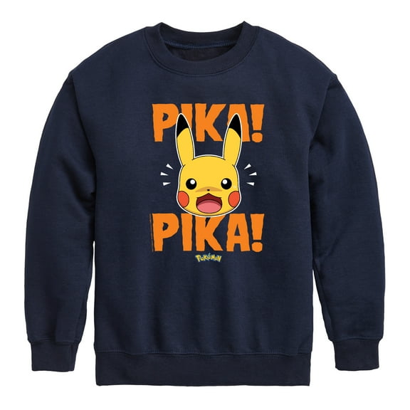 Pokémon - Pika Pika Scared - Youth Crewneck Fleece Sweatshirt