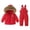 Red, variant on XIMIN Boy Two Piece Outfits Snow Ski Bibs Pant and Down Jacket Toddler Girl Snowsuit Winter Warm Clothes Snow Bib Kid Coat Winter Jumpsuit