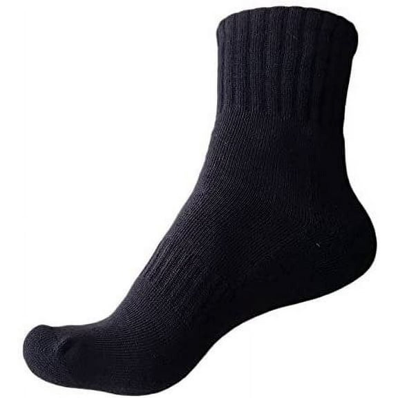 Lian LifeStyle Children's 6 Pairs Premium Cotton Crew Socks, Size 9Y-12Y, Black