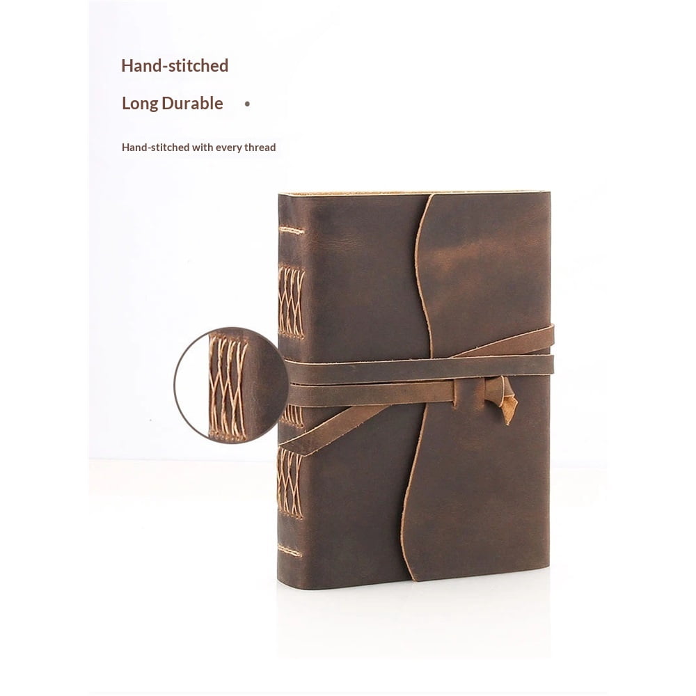 Brown Notebook Journal - Leather Journals for Writing Small Size Diary 10.5*13cm, Notepad For Women and Man, Gifts,Work,Travel