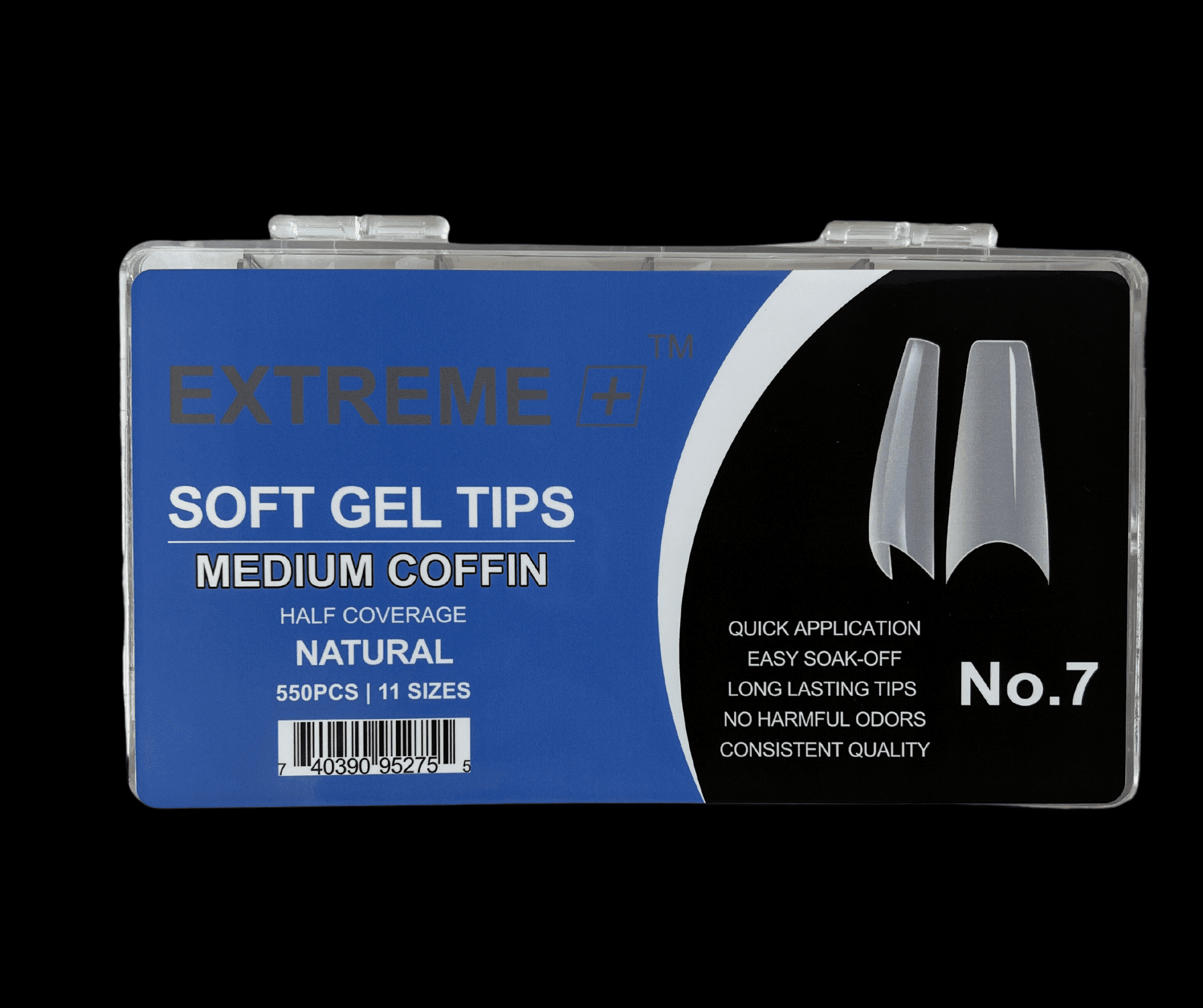 EXTREME+ Natural Half Cover Nail Tips No.7 (Natural)