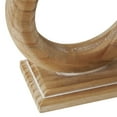 thumbnail image 4 of DecMode 3 Candle Brown Wood Circular Ring Candle Holder, Set of 3, 4 of 10