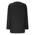thumbnail image 6 of Fanxing Womens Pullover Sweater Dressy Casual Long Sleeve Ribbed Blouses Loose Fit Crew Neck Knit Tunic Tops Black M, 6 of 6