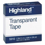 Transparent Tape, 1 Core, 0.75 X 36 Yds, Clear | Bundle of 5 Rolls