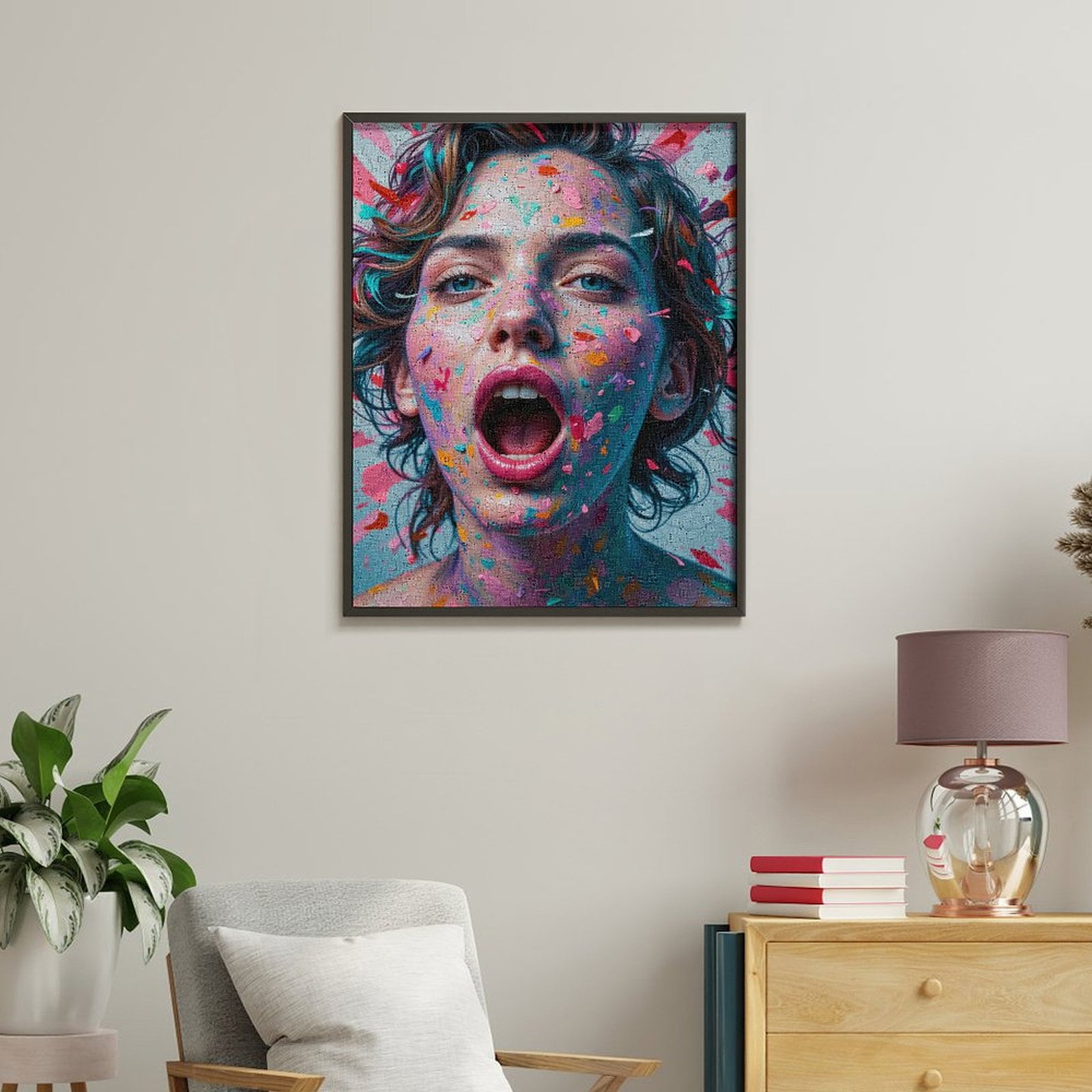Paint By Numbers Kit for Adults Beginner - DIY Colorful Expression Art Face Burst Canvas Painting Kits for Adults, Frameless Paint By Number for Adults for Home Wall Decor 16x20 Inch