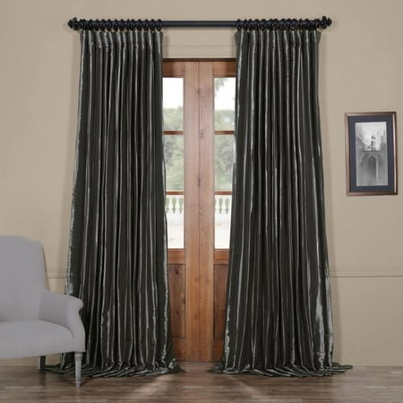 Half Price Drapes Faux Silk Extra Wide Taffeta Blackout Single Curtain Panel