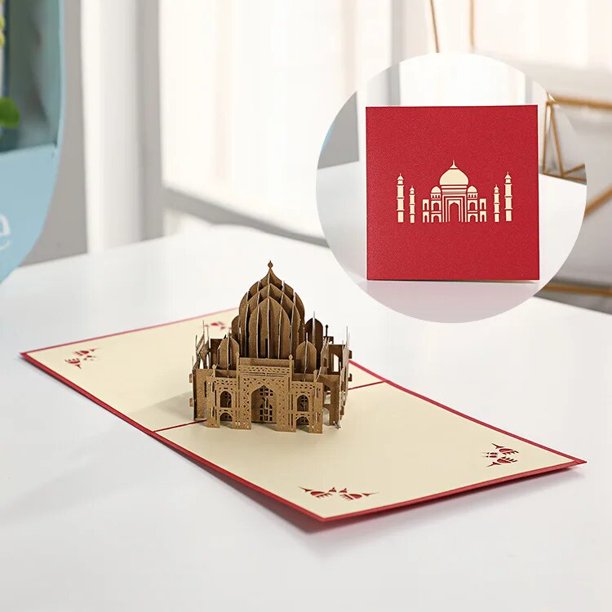 Tarjetas de Felicitación Pop UP 3D, Postales creativas de arquitectura europea, boda, cumpleaños, aniversario, regalo de Navidad hecho a mano, 2024