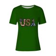 thumbnail image 4 of Levmjia Women's 4th of July T-Shirt Patriotic USA Flag Leopard Print Short Sleeve Crew Neck Casual Summer Top for Independence Day Holiday, 4 of 4