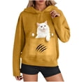 thumbnail image 2 of WHLBF Womens Tops Long Sleeve Pocket Hooded Printed Sweatshirt,Sweatshirts for Women Yellow L, 2 of 6