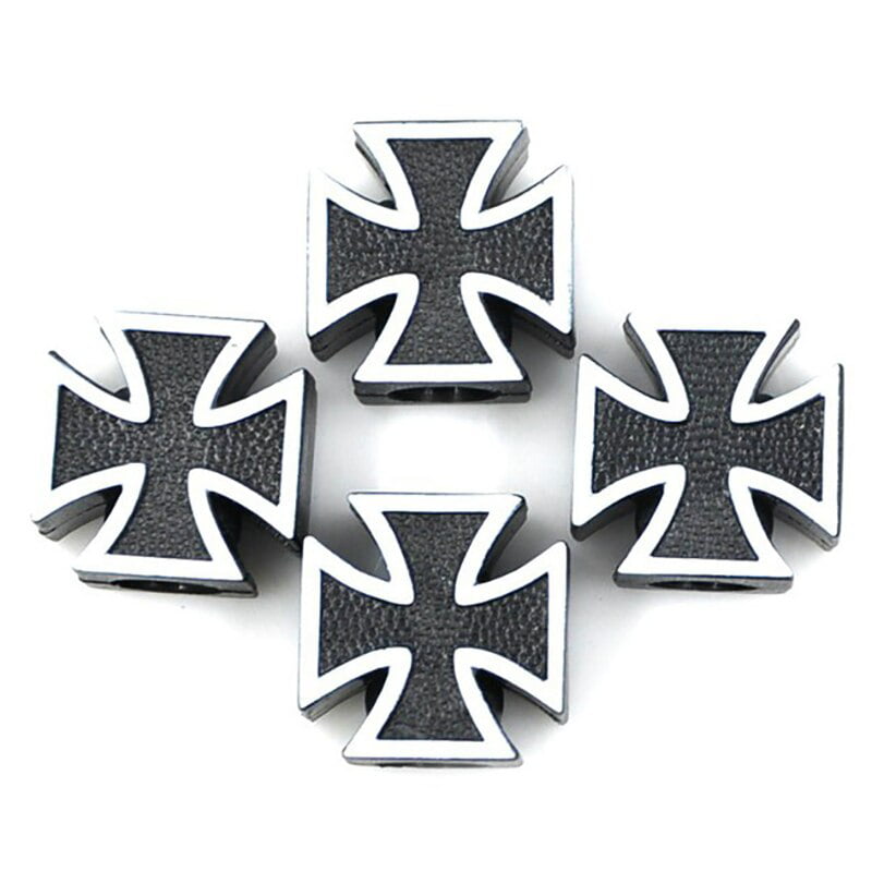 Chrome Maltese Iron Cross Tire Valve Stem Caps 