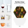 thumbnail image 5 of Leather Coasters with Heat-resistant for Drinks, Light Bulb Pattern vintageB -标题2 Hexagon, 5 of 5