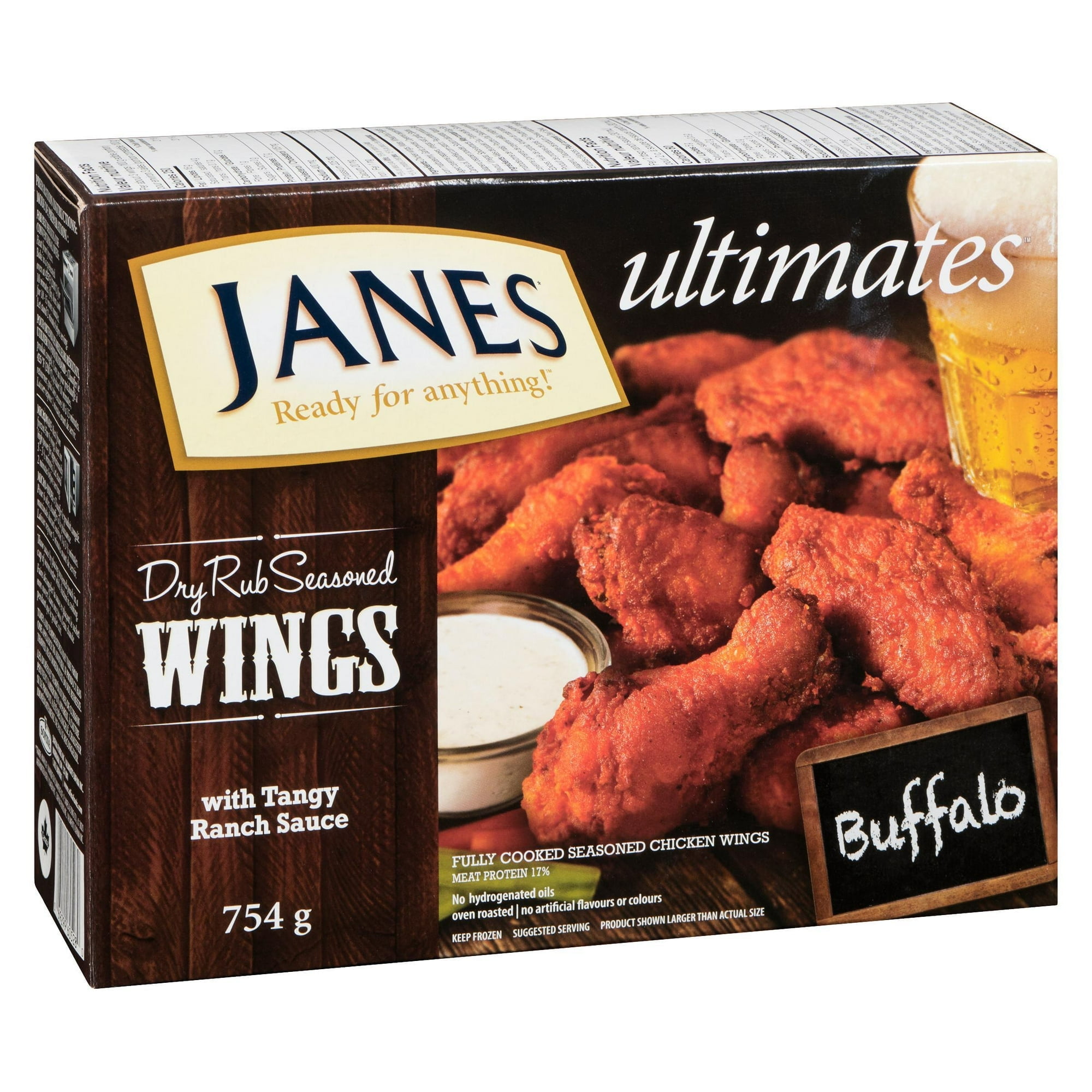 Janes ultimates Dry Rub Seasoned Chicken Wings Buffalo Style, Chicken Wings, 754g