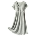 thumbnail image 1 of PMVFHDE Robe Longue Automne Fil Maternité Robe Fine Col Rond Manches Courtes Allaitement Robe Maternité Taille Haute Manches Courtes Robe pour Femmes Gris,TG, 1 of 9