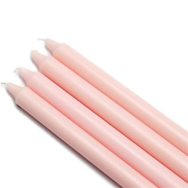 Bougies Coniques Droites de 10 Po, Rose Pâle - 12 Pcs