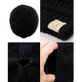 thumbnail image 4 of C.C BeanieTail Kids' Children's Soft Cable Knit Messy High Bun Ponytail Beanie Hat, Black, 4 of 4