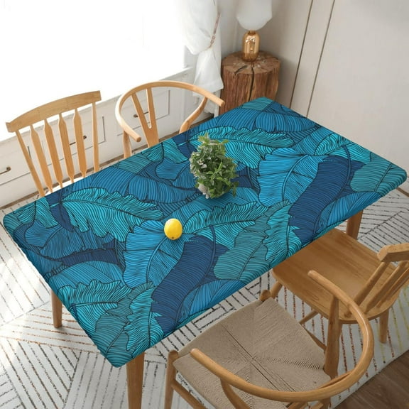 Elastic Edged Halloween Tartan Rectangle Tablecloth 5FT Polyester Table Cloth for Kitchen Dinning Table Washable Table Cover Suit 30x60 Inch Rectangle Table