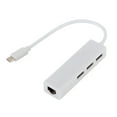 thumbnail image 1 of USB 3.1 Type C to RJ45 10/100Mbps Network Adapter External Network Ethernet LAN Adapter 3 USB Ports for Notebook Laptop (White), 1 of 8