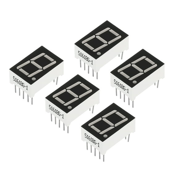 Uxcell Common Anode 7 Segment 10 Pin 1 Bit 2.1V 0.56" LED Display Digital Tube Red 5 Pack