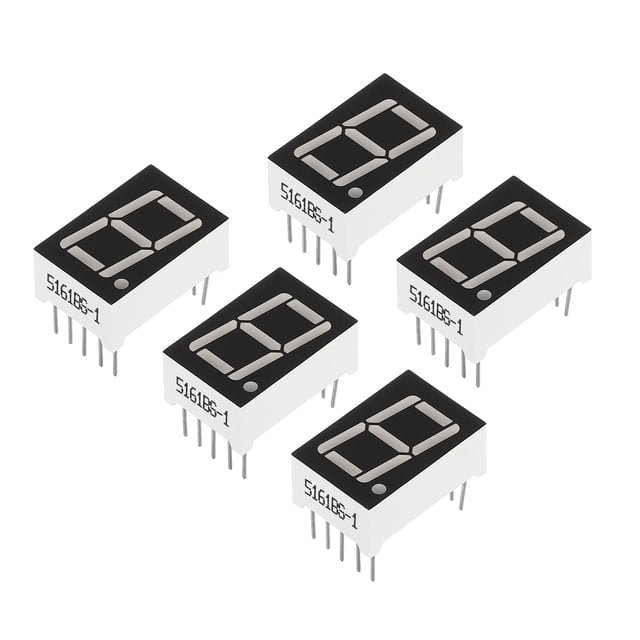Unique Bargains Anode Commune 7 Segments 10 Broches 1 Bit 2.1V 0.56 Pieds Affichage LED Tube Numérique Rouge Lot de 5