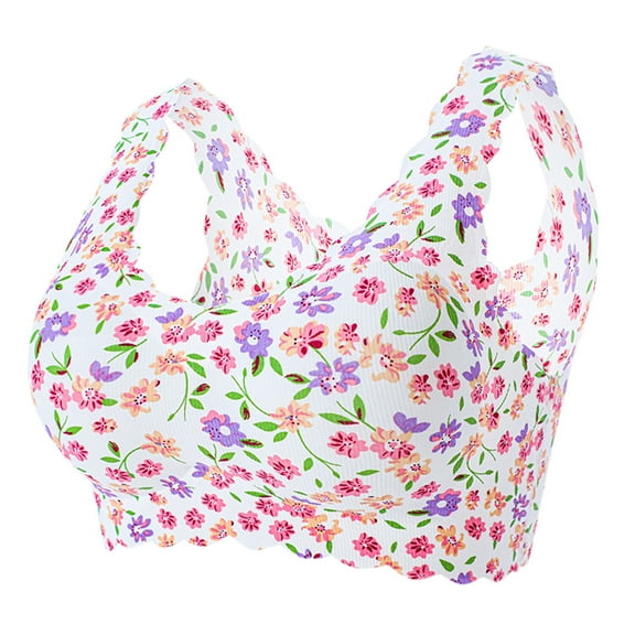 Full Coverage Bras for Women Plus-Size Print Unblemished With Ice Silk Floral Underwear Bra