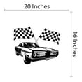 thumbnail image 4 of Sports Wall Decals for Boys Bedroom - Speedy Race Car with Checkered Flags Car DIY & Creativity Boy Girl Bedroom Wall Sticker - Size: 20 In x 16 In, 4 of 4