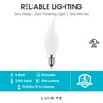 thumbnail image 3 of Luxrite E12 LED Chandelier Frosted Light Bulbs, Dimmable, 60 Watt Equivalent, 2700K Warm White, 450 Lumens, Flame Tip, 12-Pack, 3 of 7