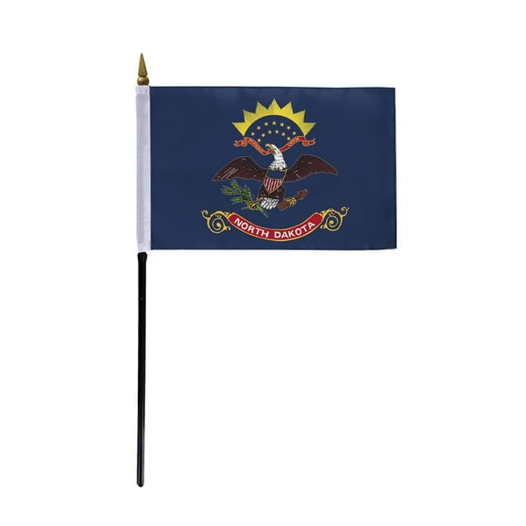 A.G.A.S North Dakota 4x6 Inch Polyester Printed Stick Flag
