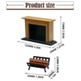 thumbnail image 2 of 1 Pcs Mini Simulation Wooden Fireplace, Dollhouse Decoration Accessories, Miniature Wooden Furniture European Style Fireplace with Surround Mini House, 2 of 5
